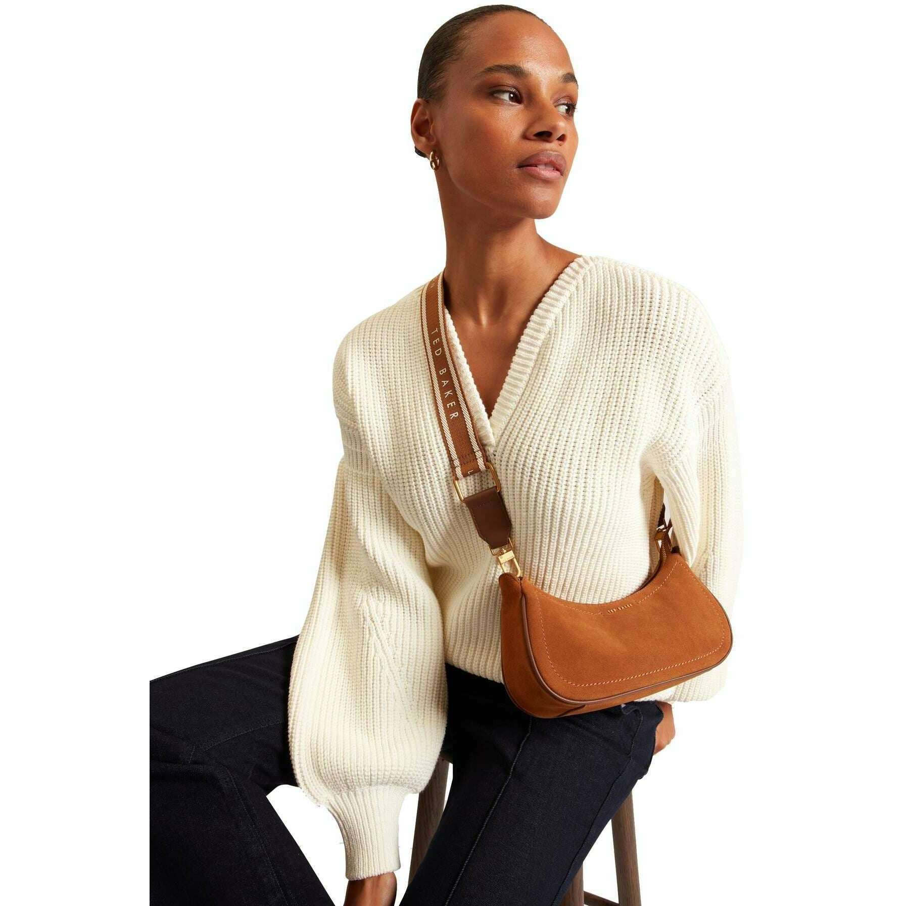 Ted Baker Shayine Small Suede Shoulder Bag - Brown - Image 7