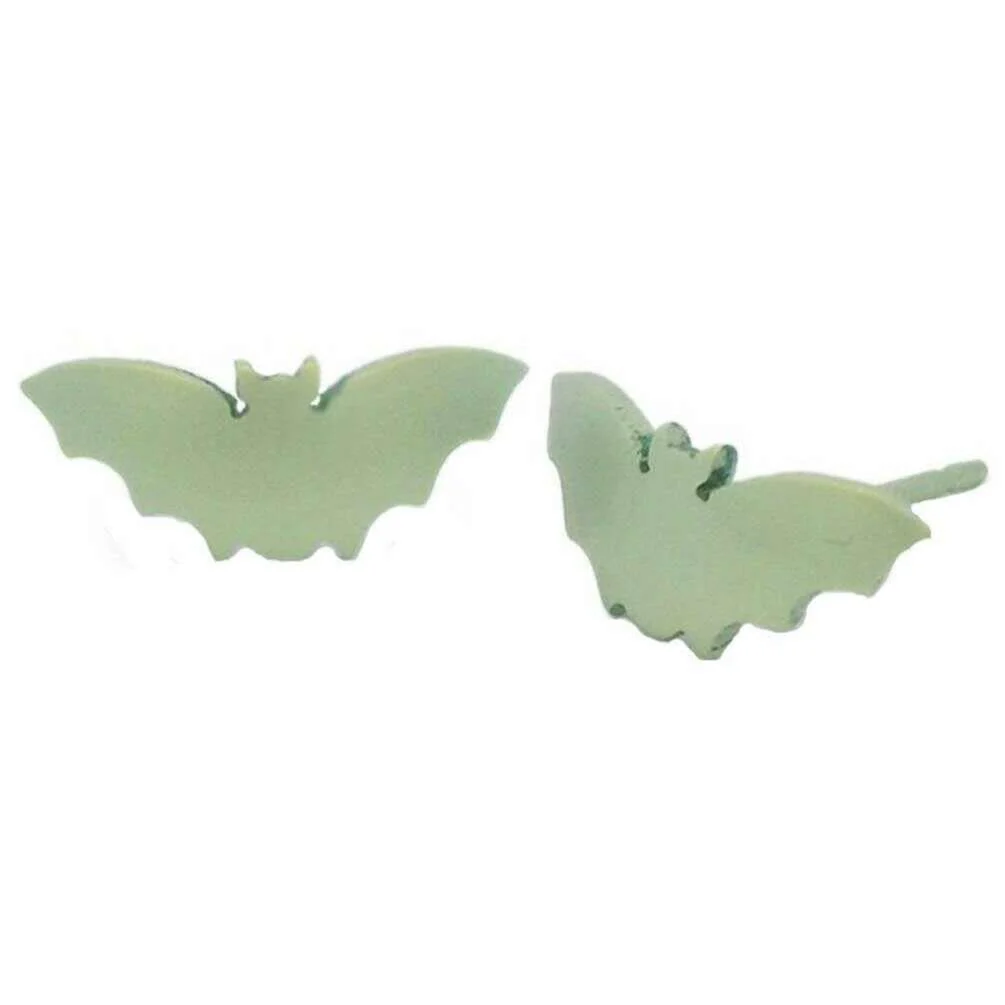 Ti2 Titanium Bat Stud Earrings - Light Green