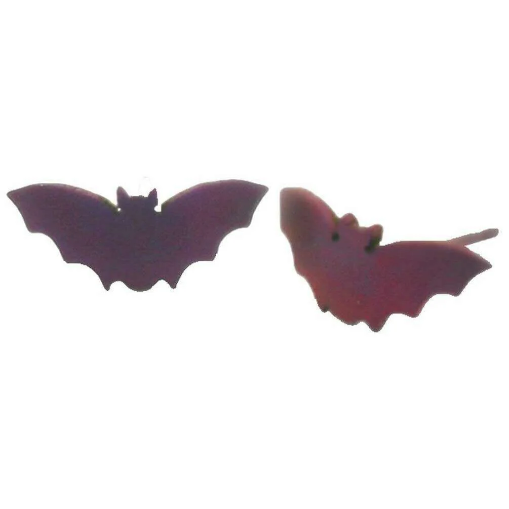 Ti2 Titanium Bat Stud Earrings - Mulberry Burgundy