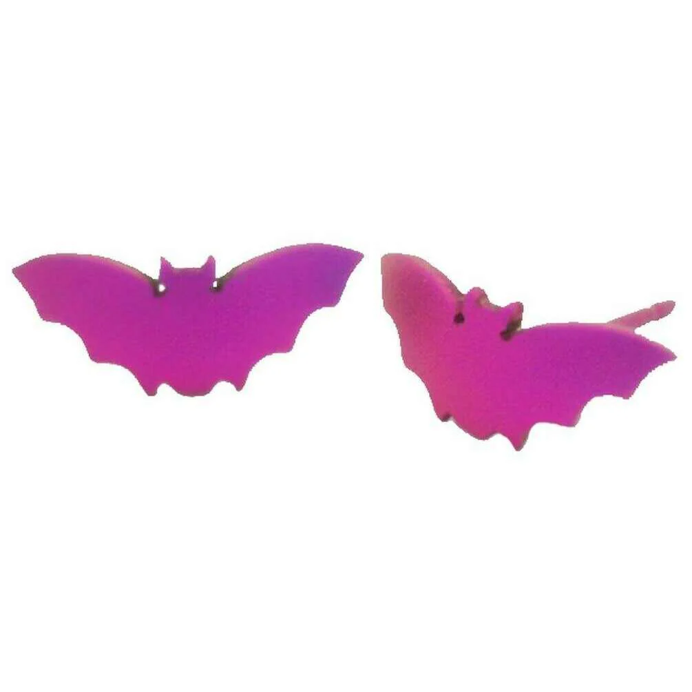 Ti2 Titanium Bat Stud Earrings - Pink