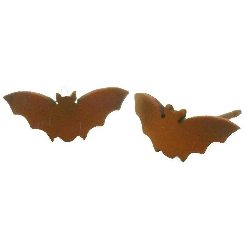 Ti2 Titanium Bat Stud Earrings - Tan