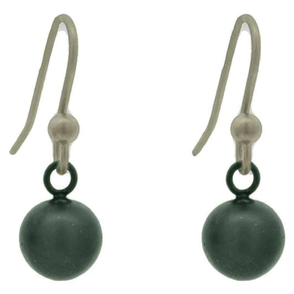 Ti2 Titanium Bead Drop Earrings - Black