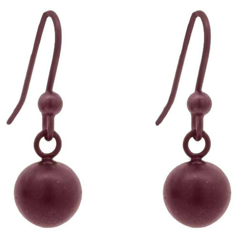 Ti2 Titanium Bead Drop Earrings - Brown