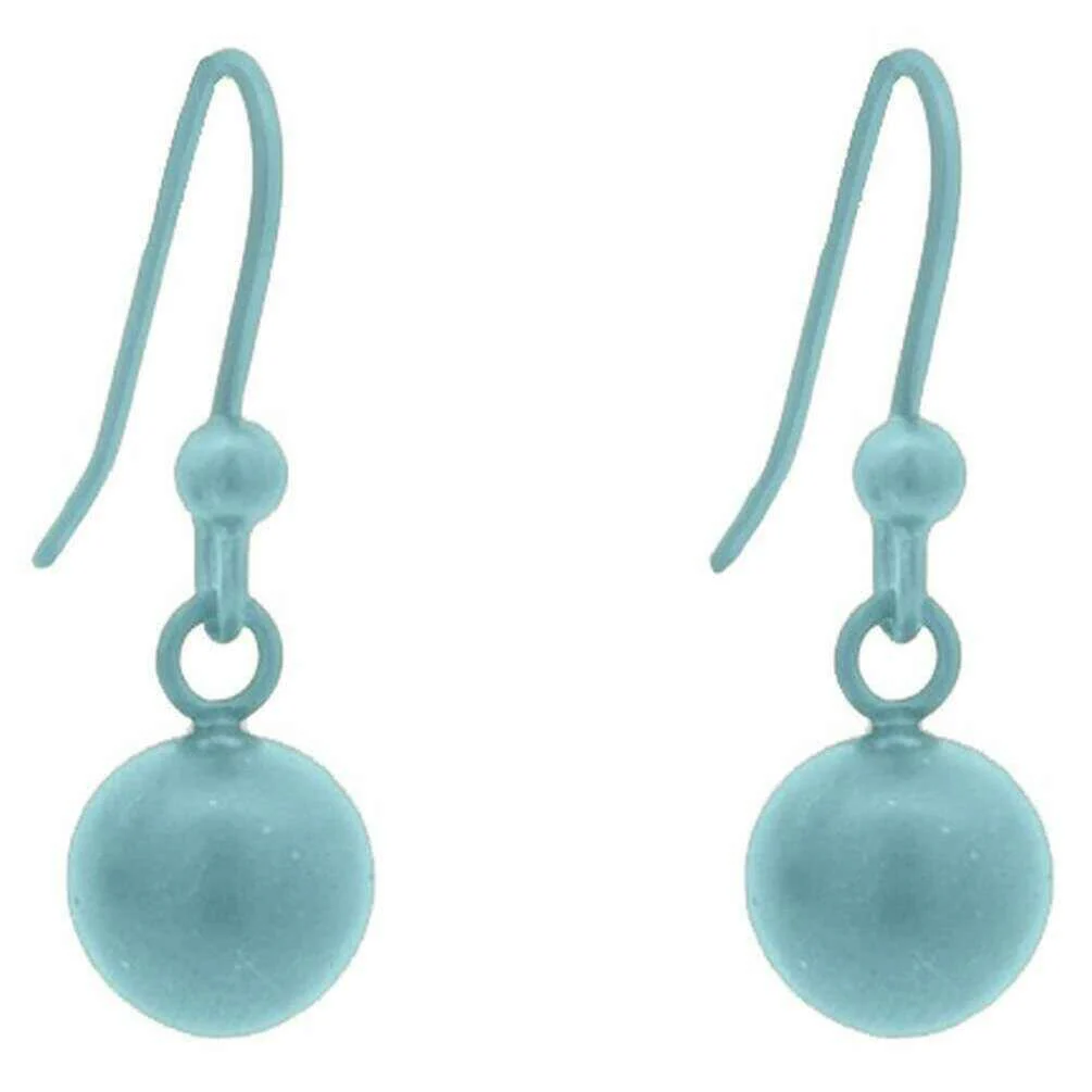 Ti2 Titanium Bead Drop Earrings - Light Blue