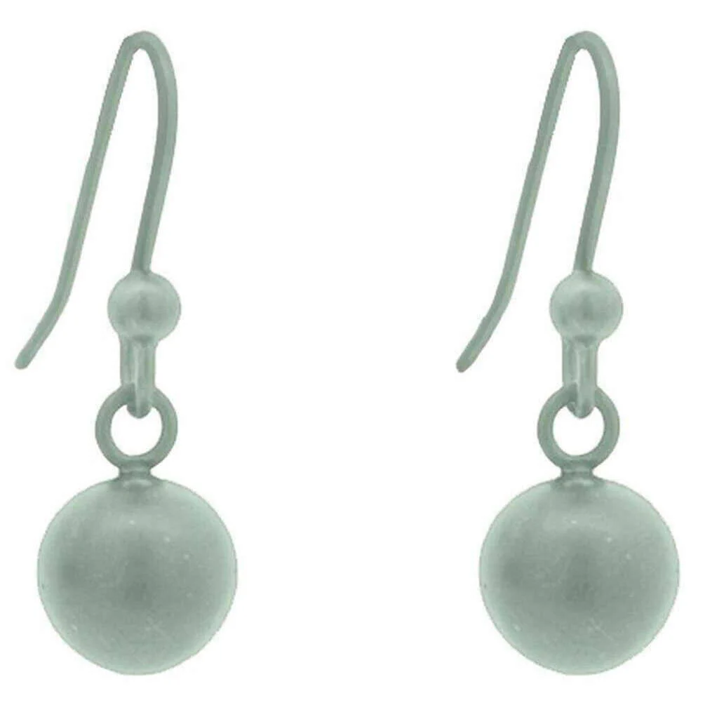 Ti2 Titanium Bead Drop Earrings - Light Green