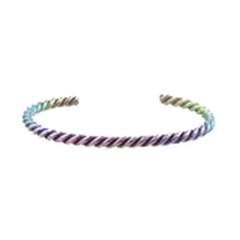 Ti2 Titanium Colourful Coil Bangle - Multi-colour