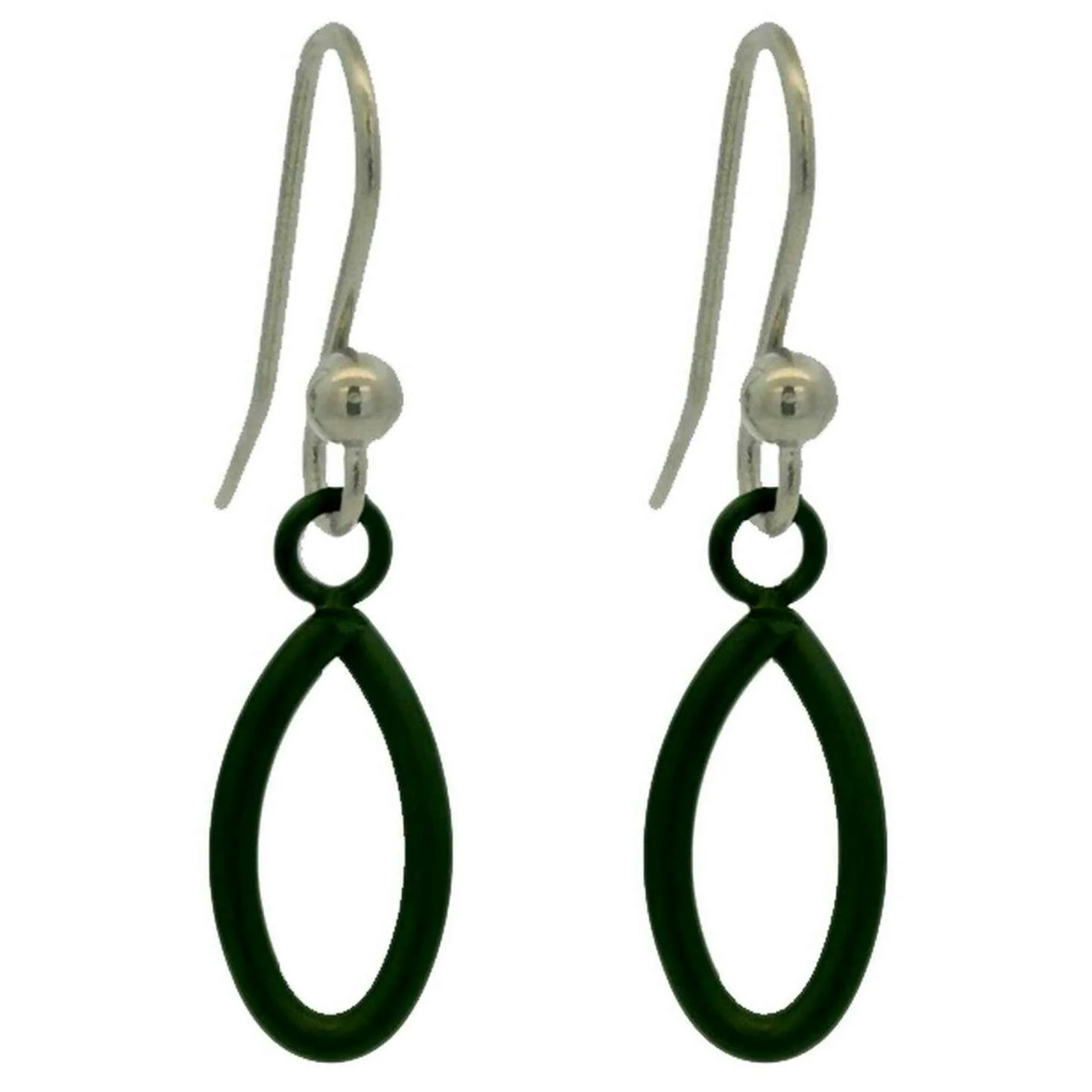 Ti2 Titanium Crossover Drops Earrings - Black