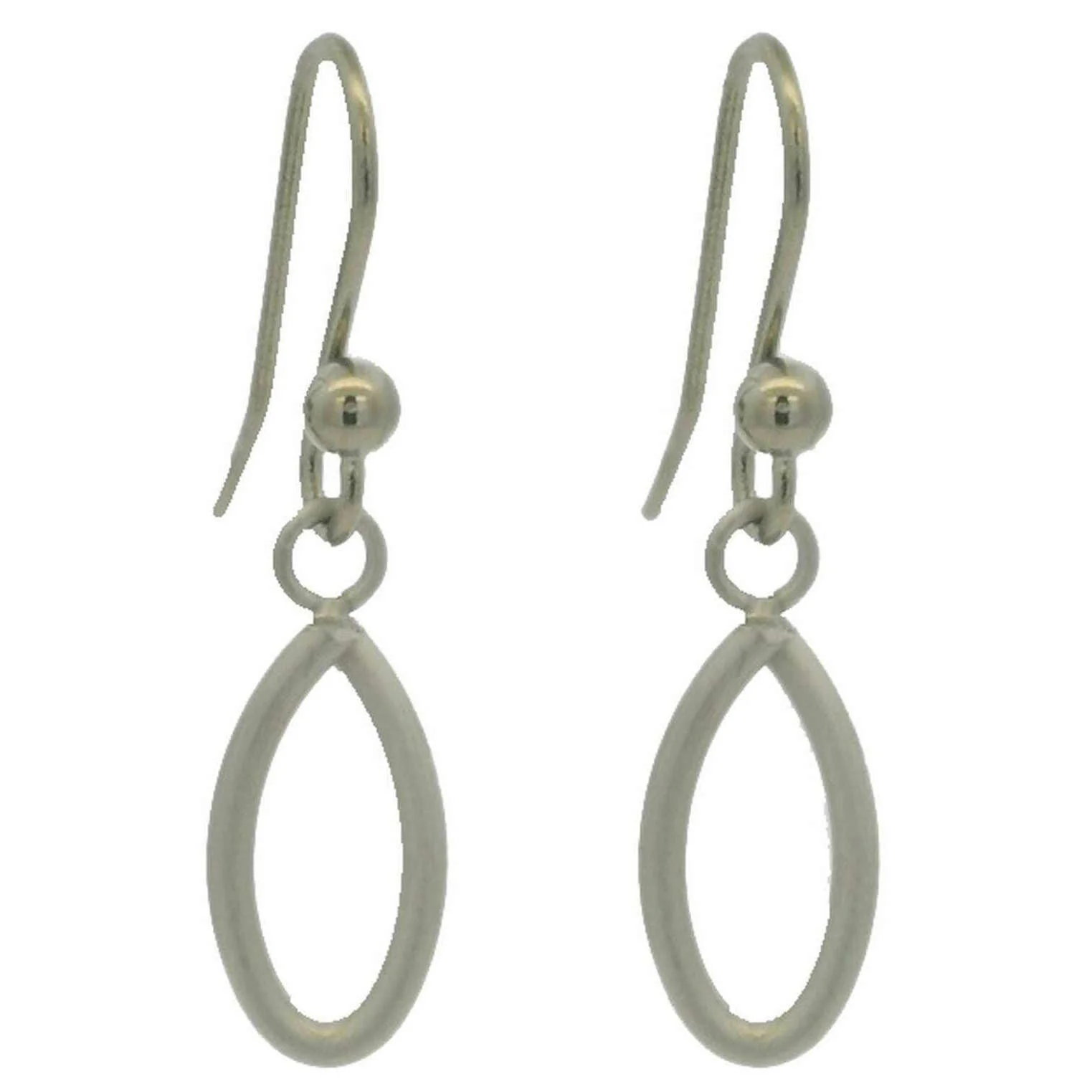 Ti2 Titanium Crossover Drops Earrings - Natural Silver