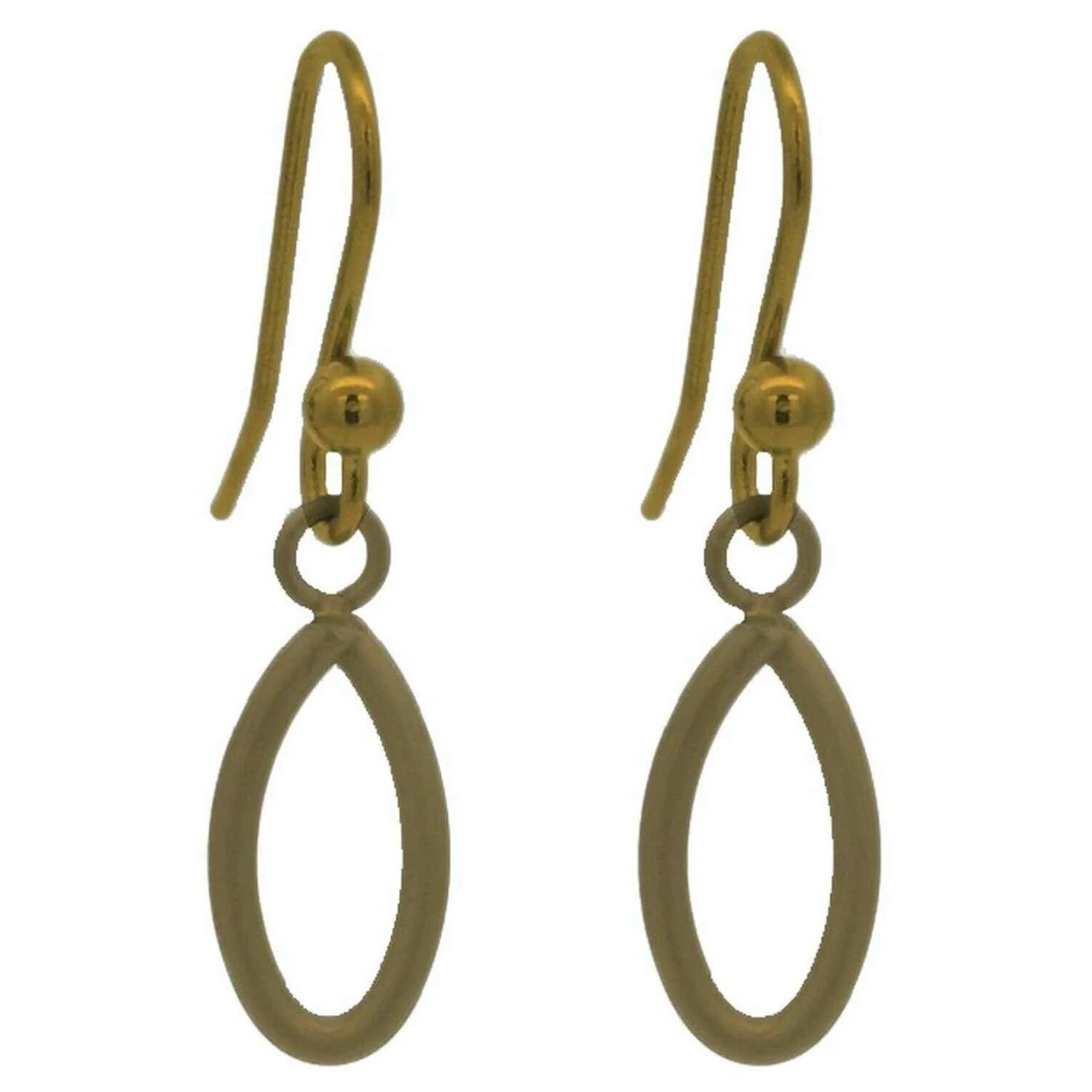 Ti2 Titanium Crossover Drops Earrings - Tan