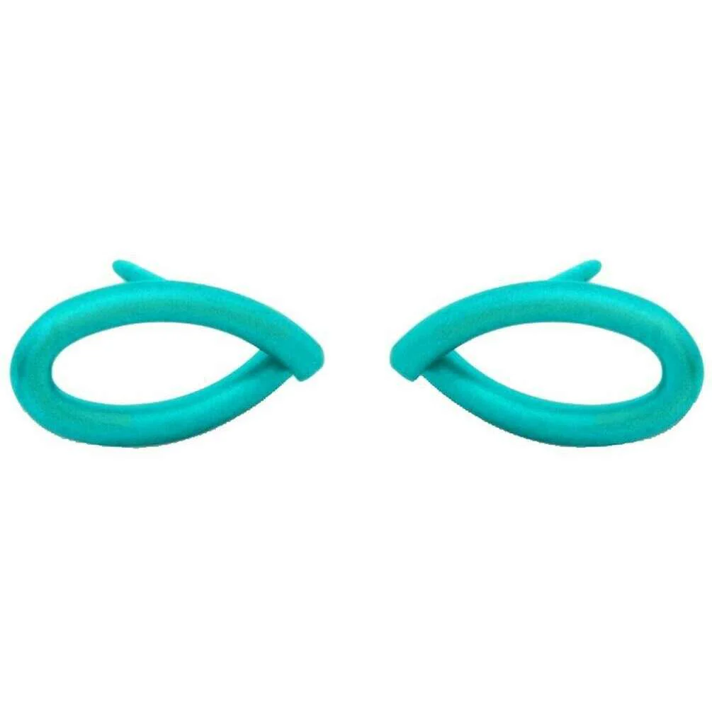 Ti2 Titanium Crossover Stud Earrings - Kingfisher Blue