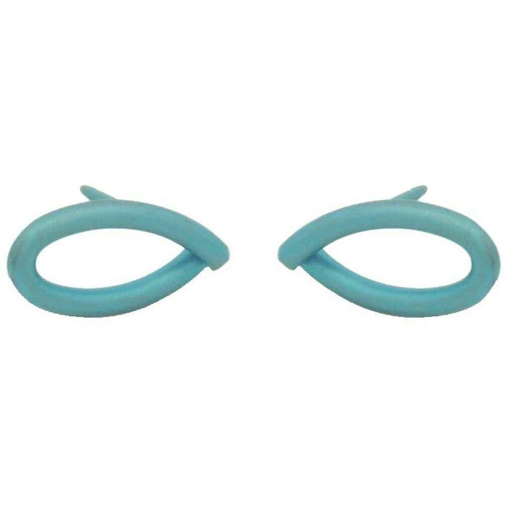 Ti2 Titanium Crossover Stud Earrings - Light Blue