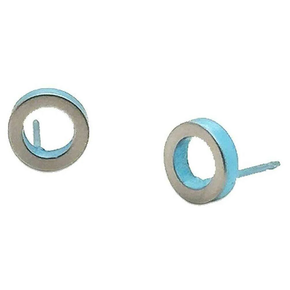 Ti2 Titanium Ringo Stud Earrings - Light Blue