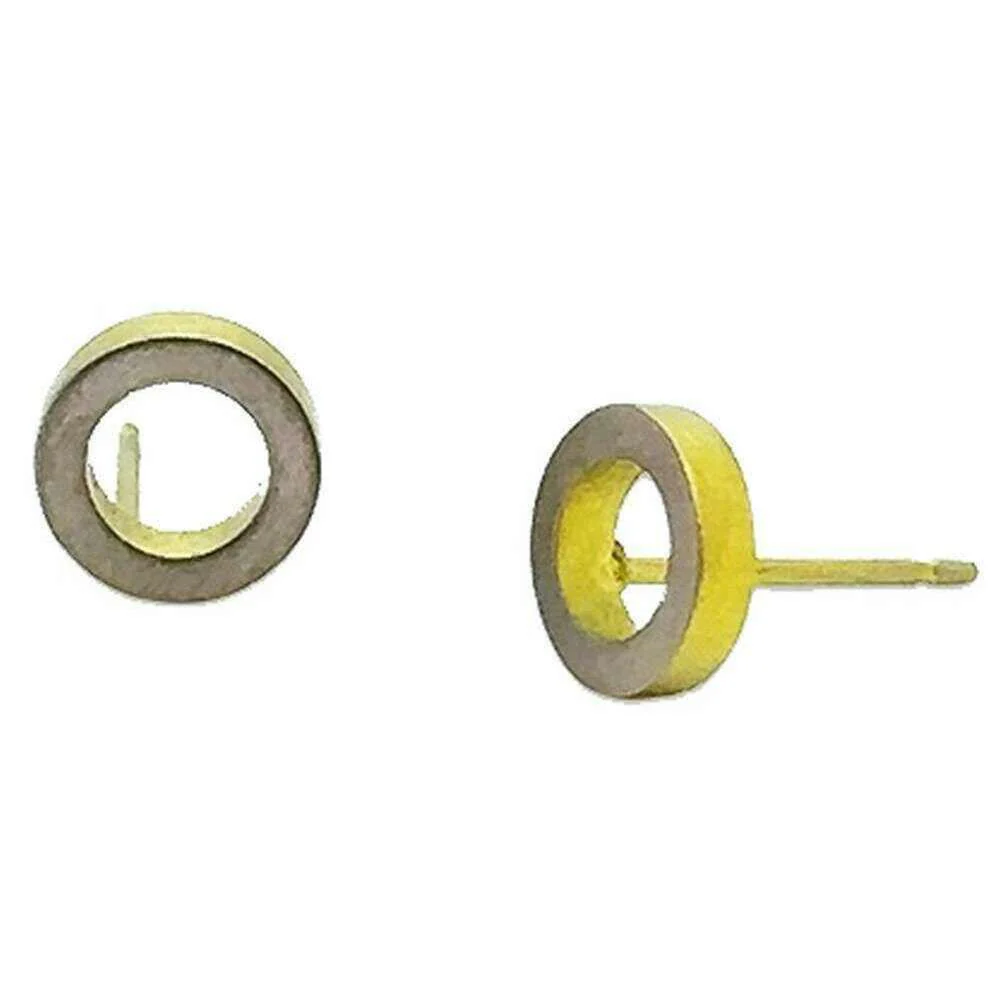 Ti2 Titanium Ringo Stud Earrings - Yellow