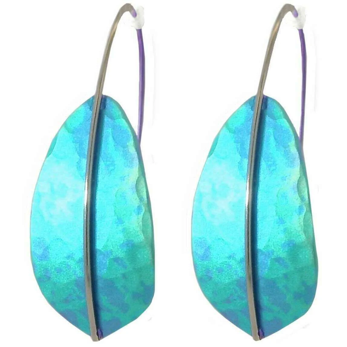 Ti2 Titanium Shield Drop Earrings - Green
