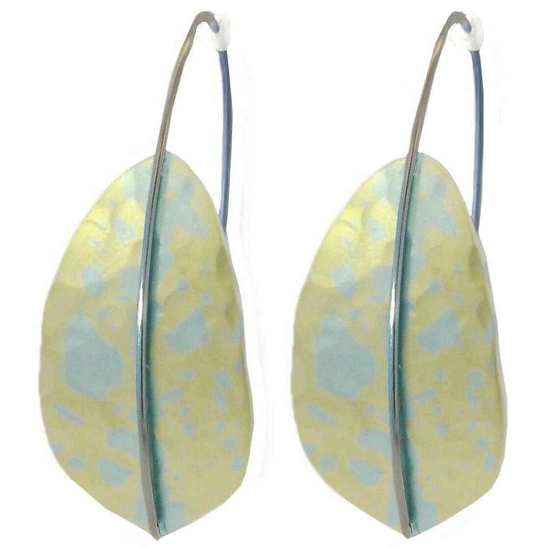 Ti2 Titanium Shield Drop Earrings - Yellow