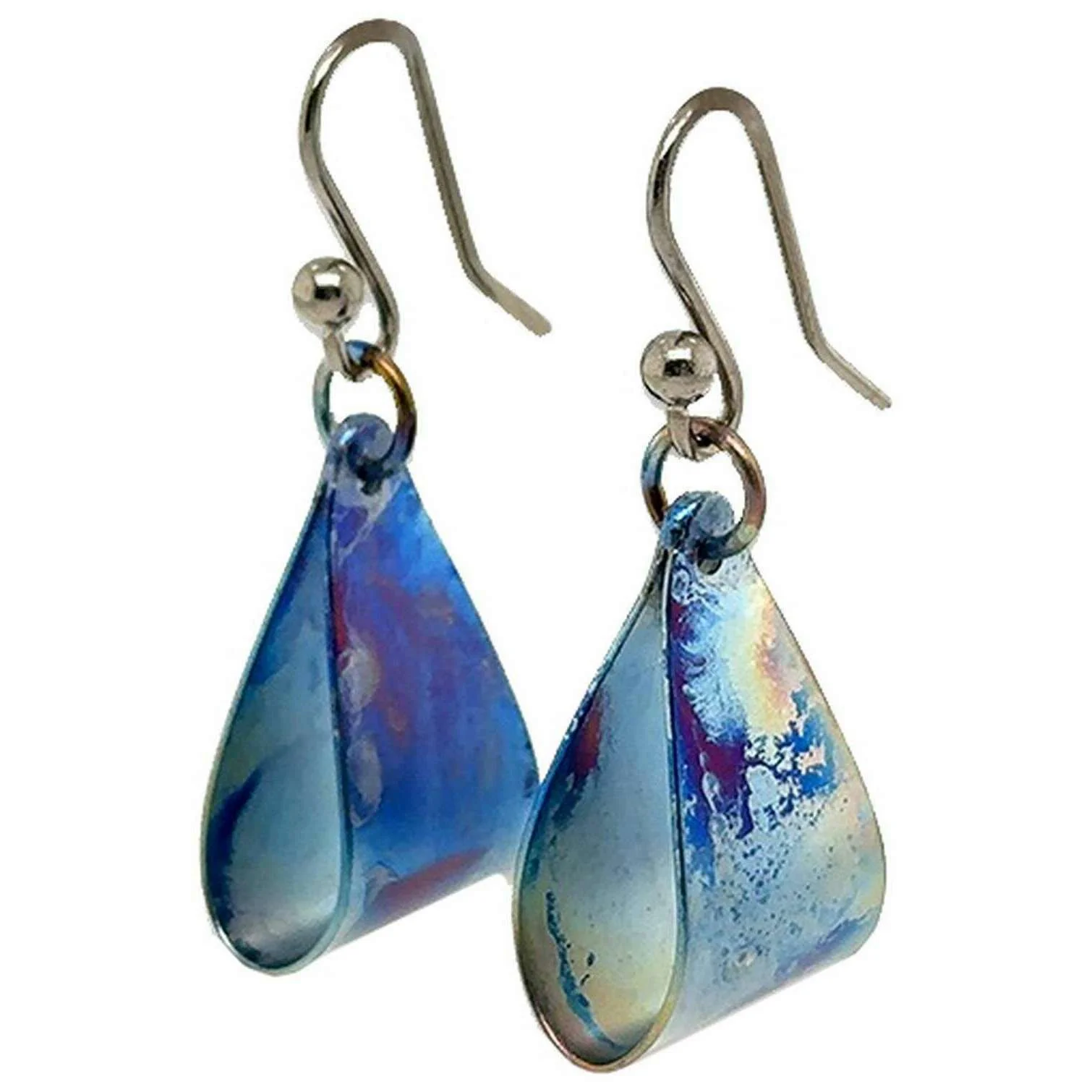 Ti2 Titanium Small Denim Drop Earrings - Denim Blue