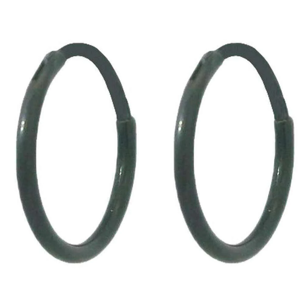 Ti2 Titanium Small Full Hoop Earrings - Black