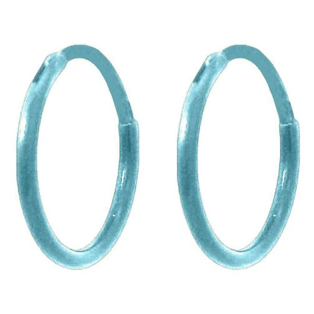 Ti2 Titanium Small Full Hoop Earrings - Light Blue