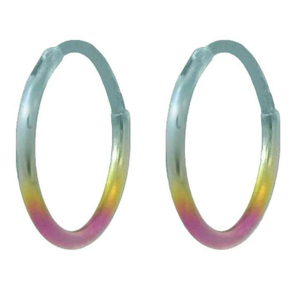 Ti2 Titanium Small Full Hoop Earrings - Rainbow A