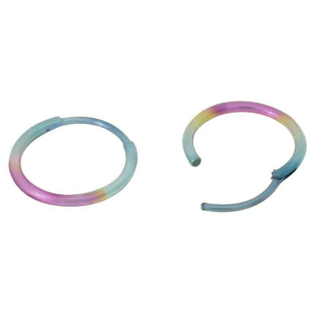 Ti2 Titanium Small Full Hoop Earrings - Rainbow A - Image 2