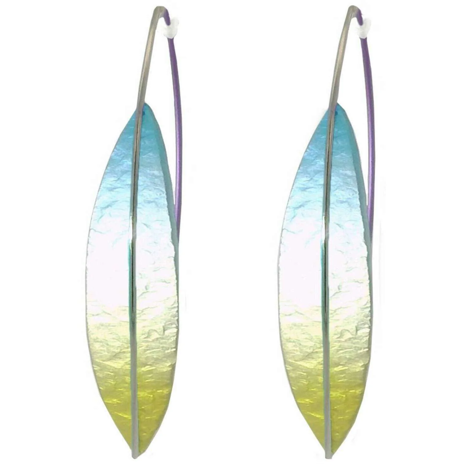Ti2 Titanium Spear Drop Earrings - Yellow