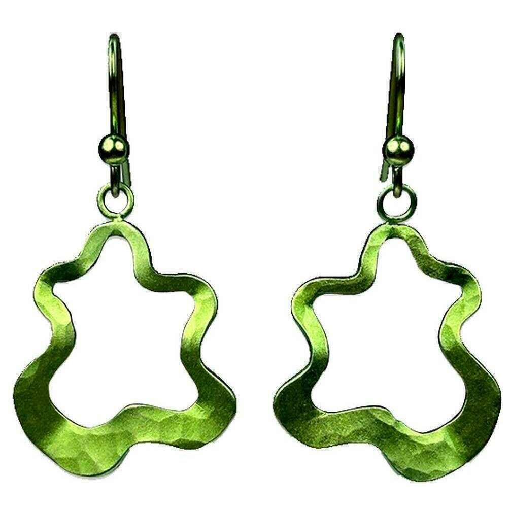 Ti2 Titanium Splat Drop Earrings - Green