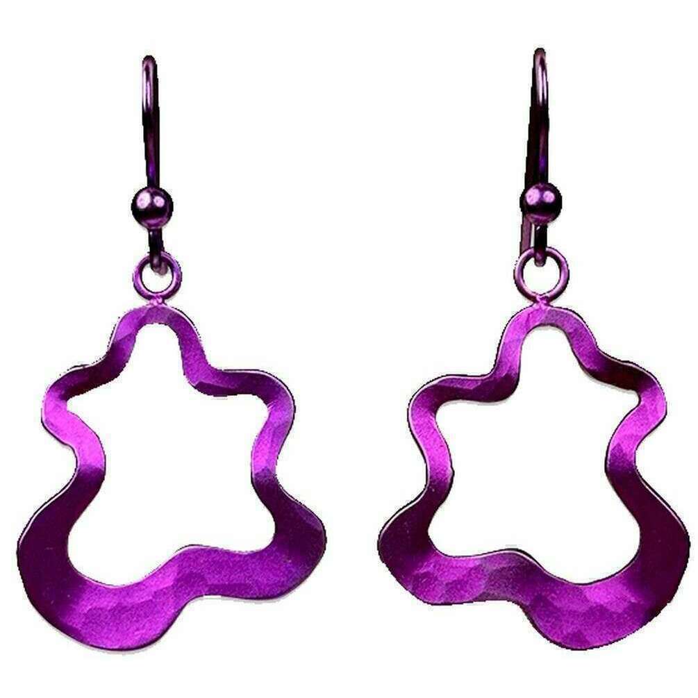 Ti2 Titanium Splat Drop Earrings - Pink