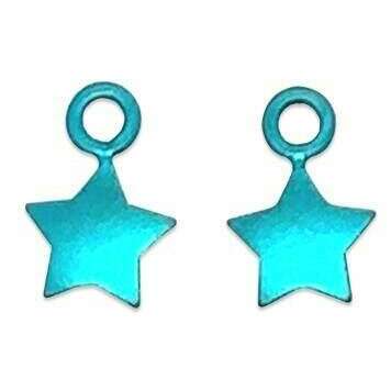 Ti2 Titanium Star Charms - Kingfisher Blue