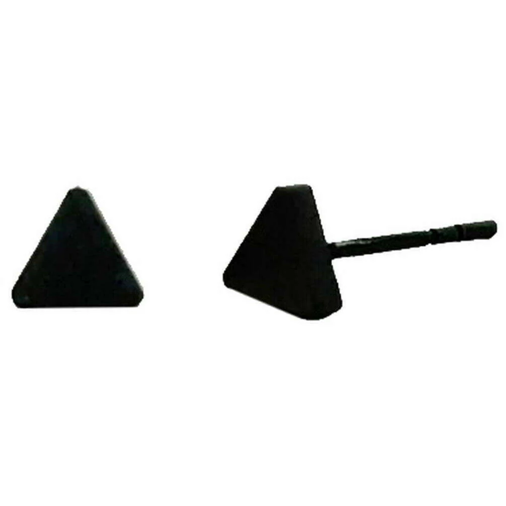 Ti2 Titanium Triangle Stud Earrings - Black