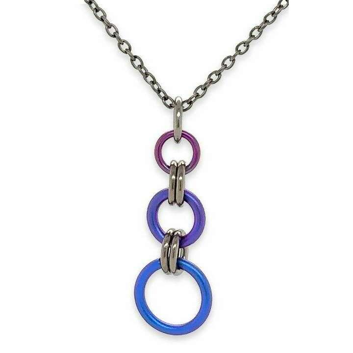 Ti2 Titanium Triple Beam Pendant - Pink