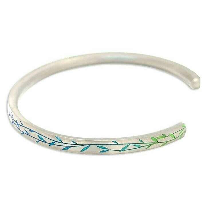 Ti2 Titanium Willow Bangle - Silver/Purple/Blue - Image 2
