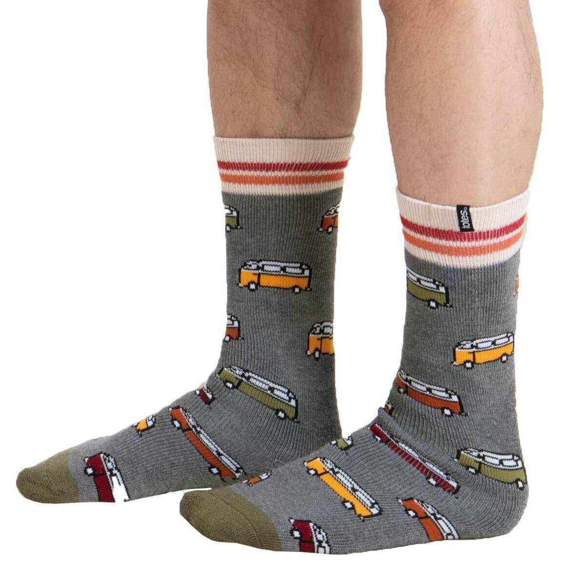 Totes Toasties 2 Pack Original Slipper Socks - Campervan Grey - Image 4