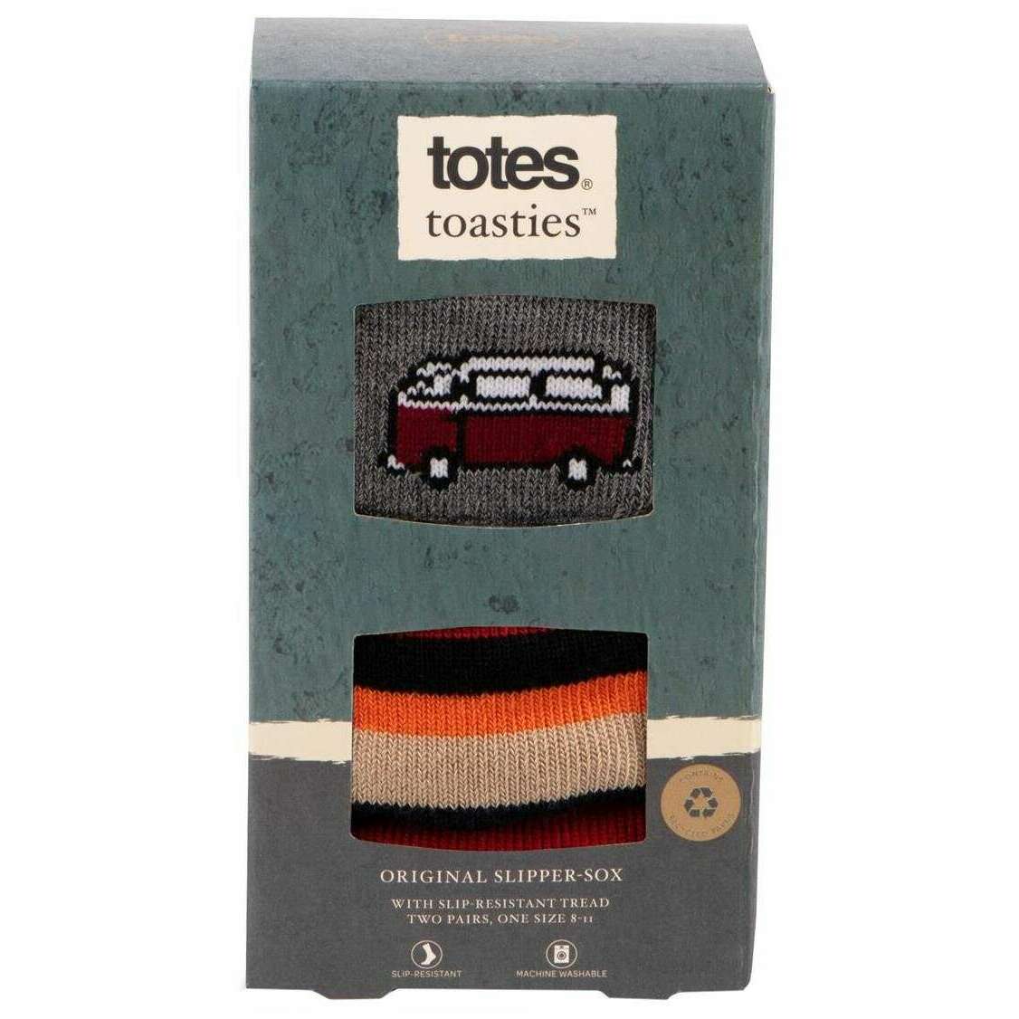 Totes Toasties 2 Pack Original Slipper Socks - Campervan Grey - Image 6