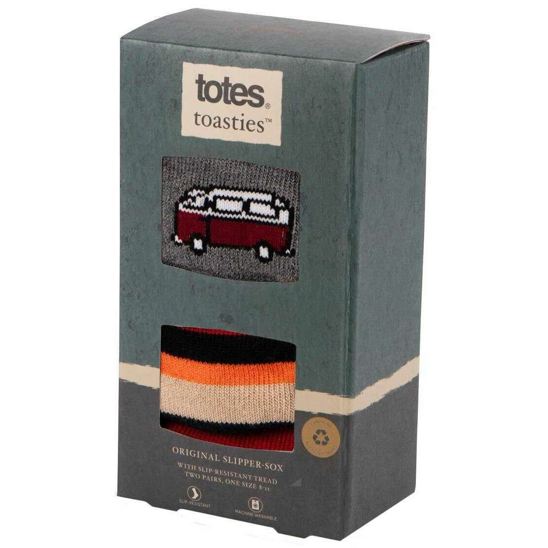 Totes Toasties 2 Pack Original Slipper Socks - Campervan Grey - Image 7