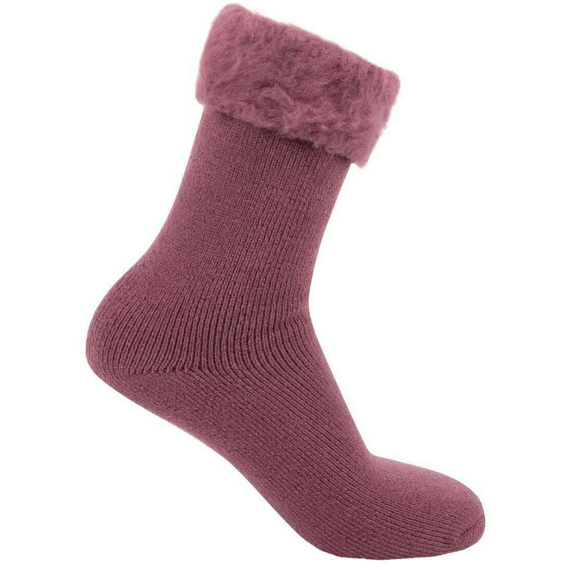 Totes Toasties Brushed Thermal Bed Socks - Berry Purple - Image 2
