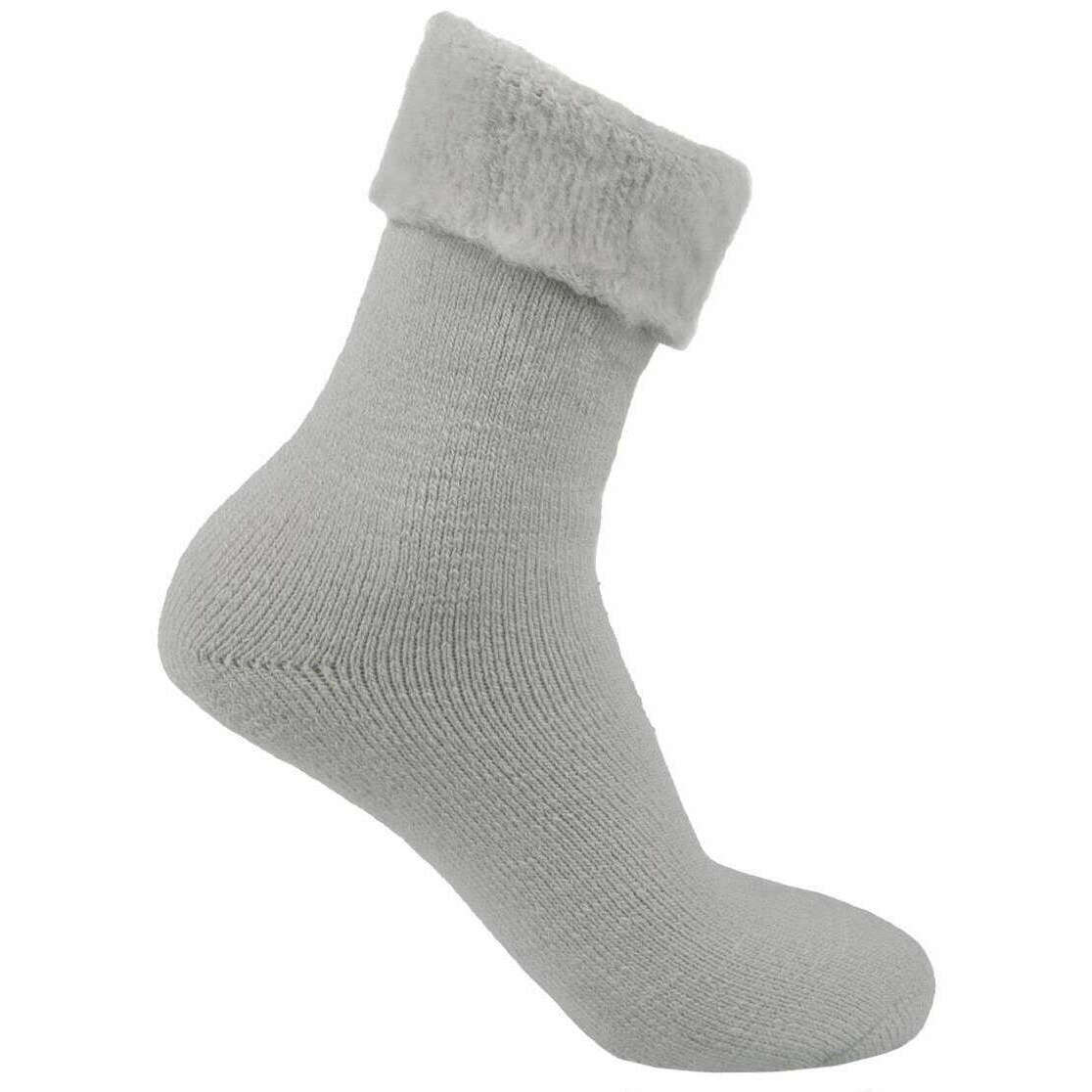 Totes Toasties Brushed Thermal Bed Socks - Grey - Image 2