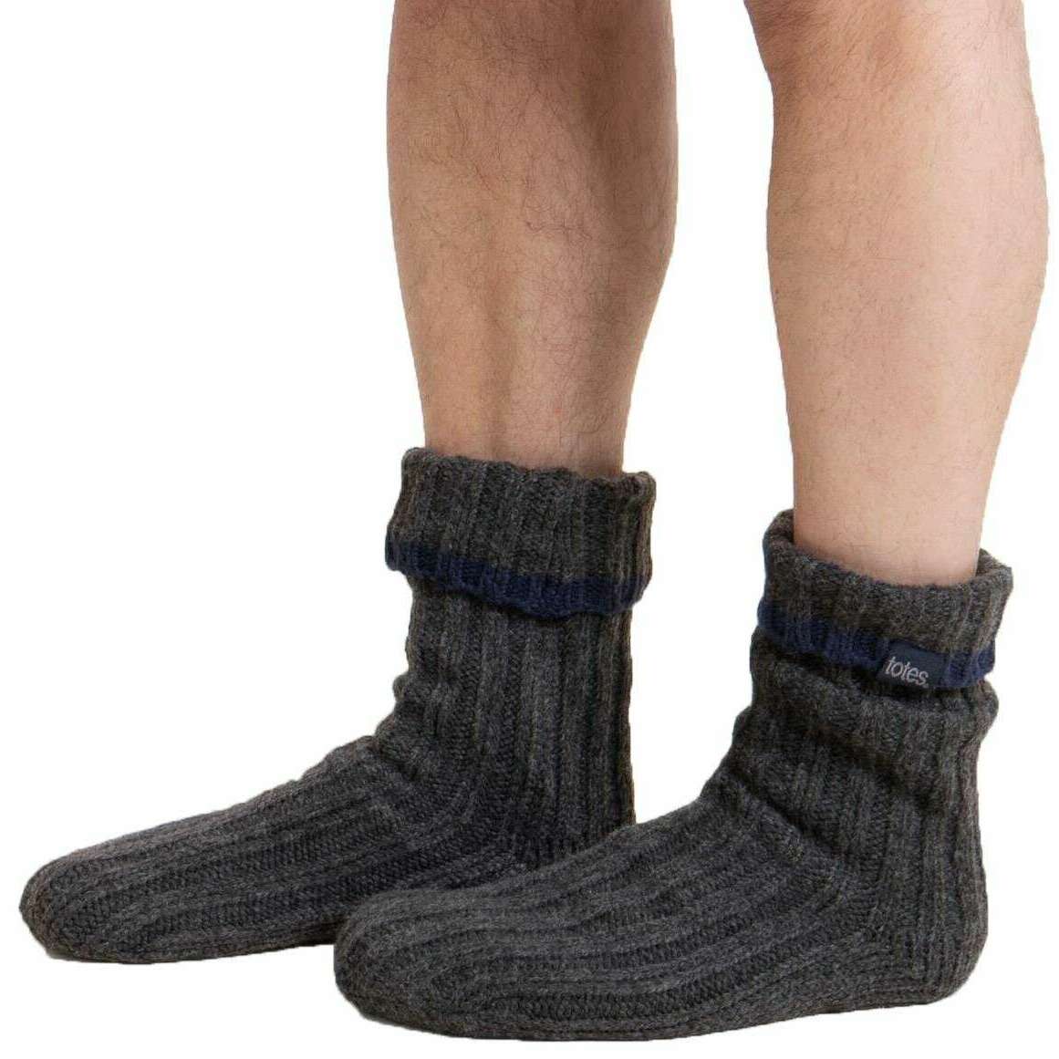 Totes Toasties Chunky Slipper Socks - Grey - Image 3