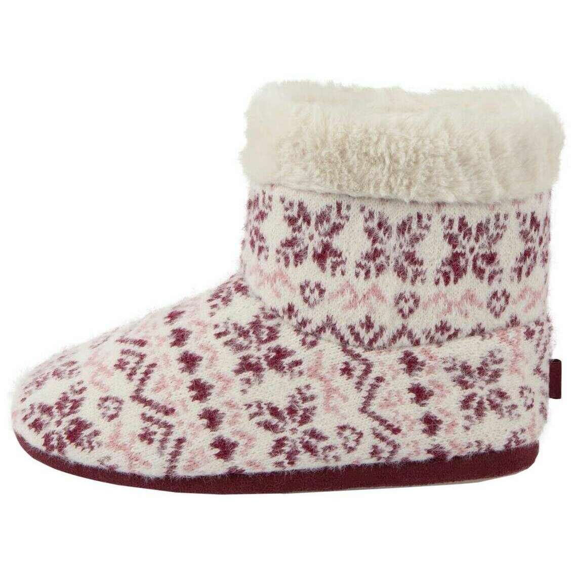 Totes Toasties Fair Isle Boot Slippers - Fairisle Purple - Image 3
