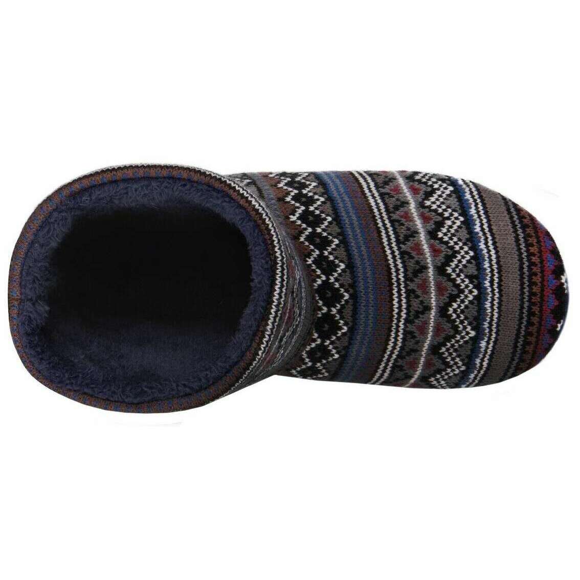 Totes Toasties Fair Isle Knit Boot Slippers - Blue - Image 4
