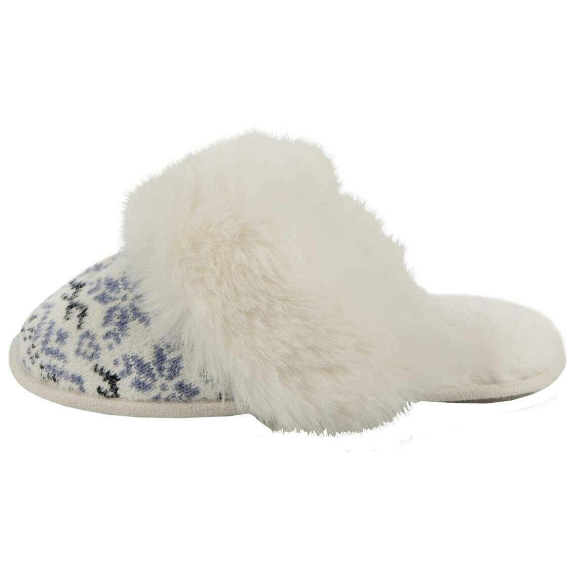Totes Toasties Fair Isle Knit Mule Slippers - Blue - Image 3