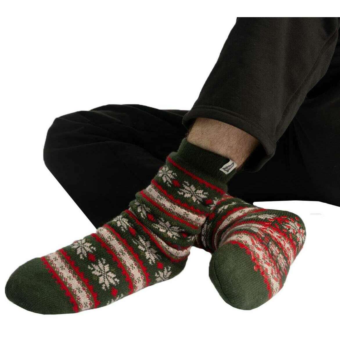 Totes Toasties Fair Isle Slipper Socks - Red - Image 3