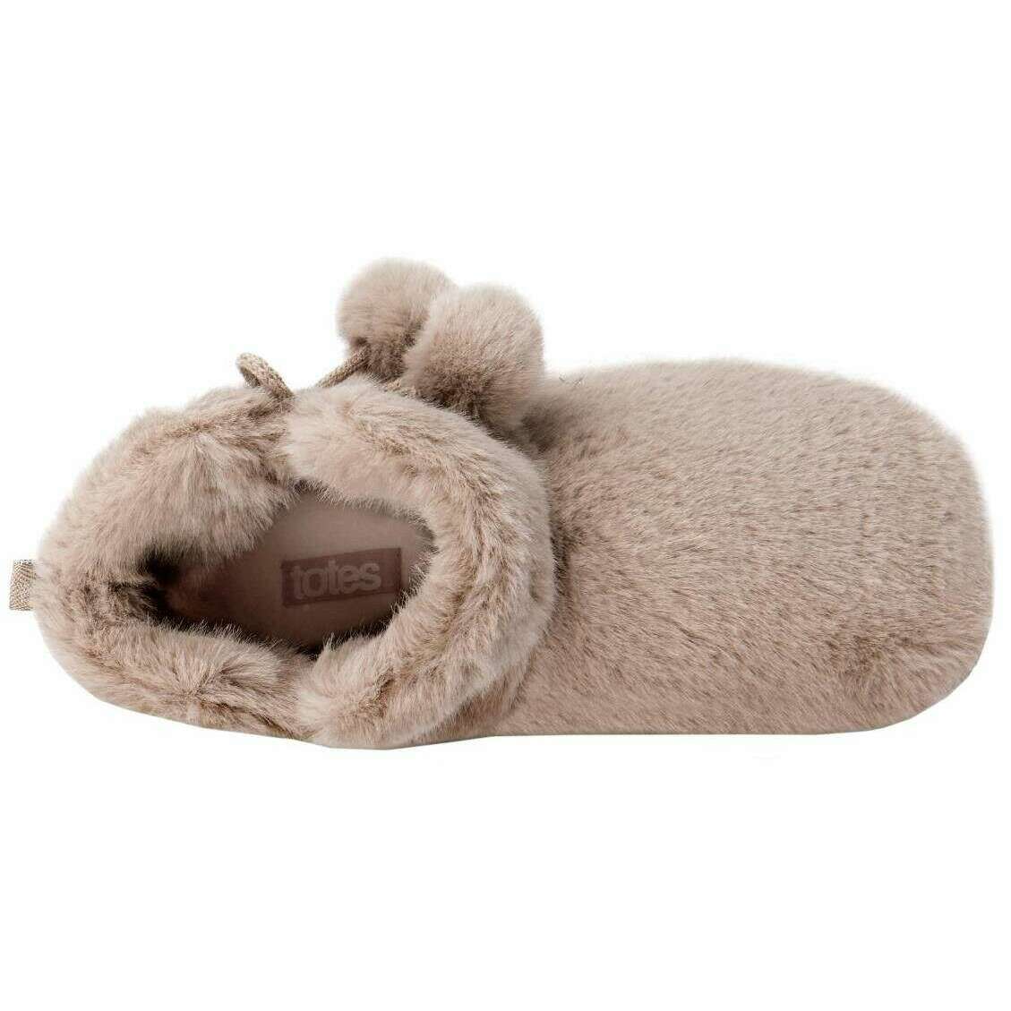 Totes Toasties Faux Fur Boot Slippers - Oat Beige - Image 4