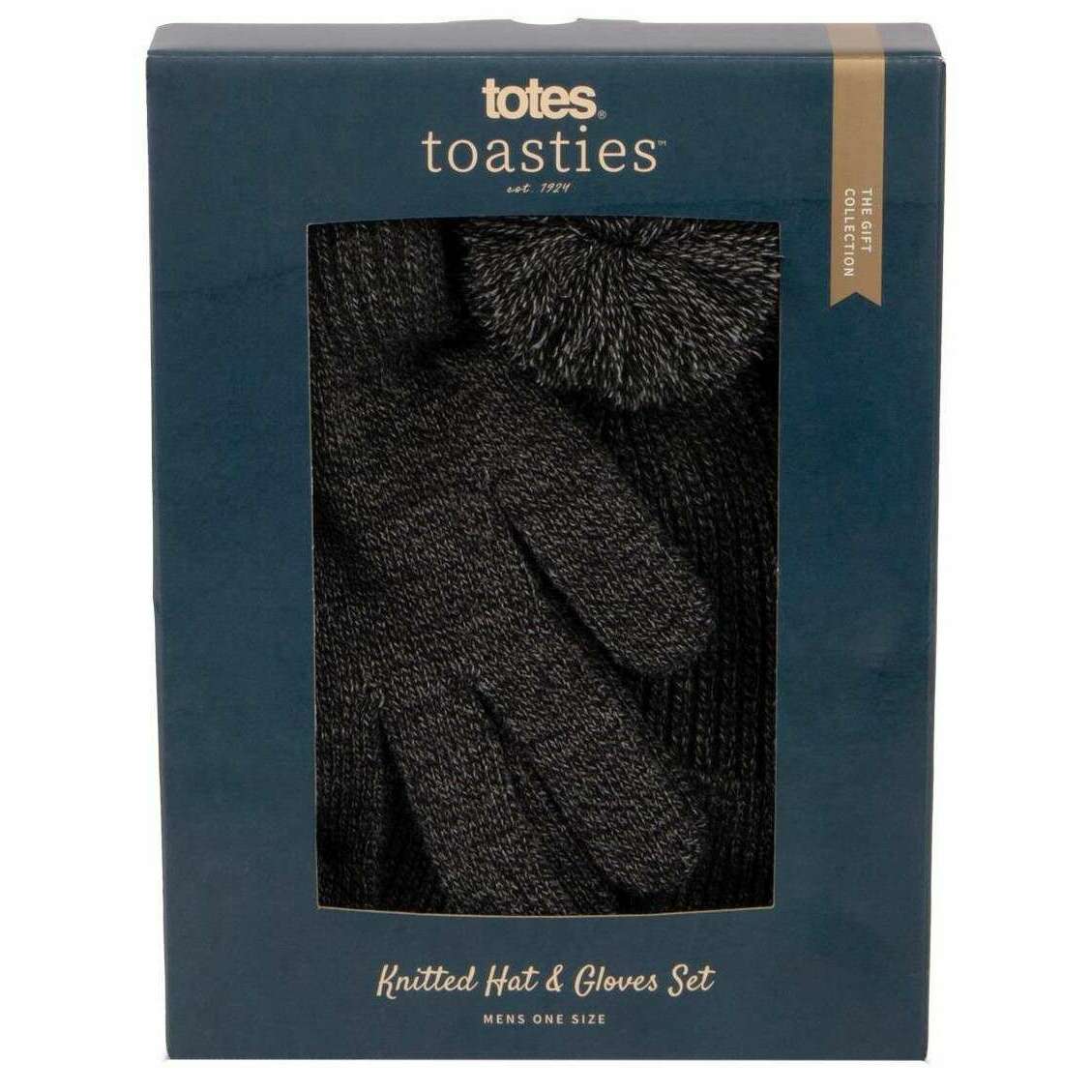 Totes Toasties Hat and Glove Gift Set - Black/Grey - Image 3