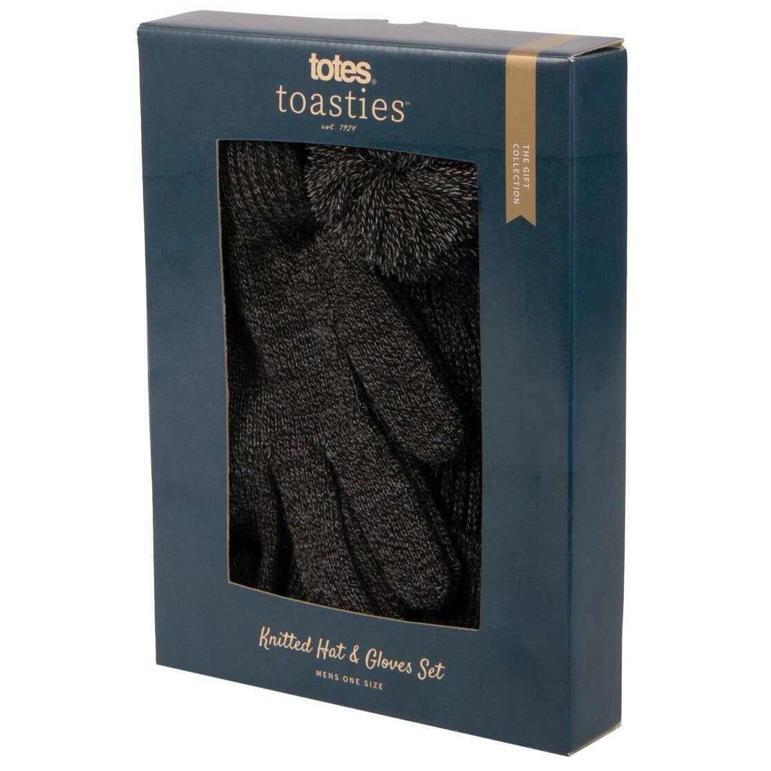 Totes Toasties Hat and Glove Gift Set - Black/Grey - Image 4