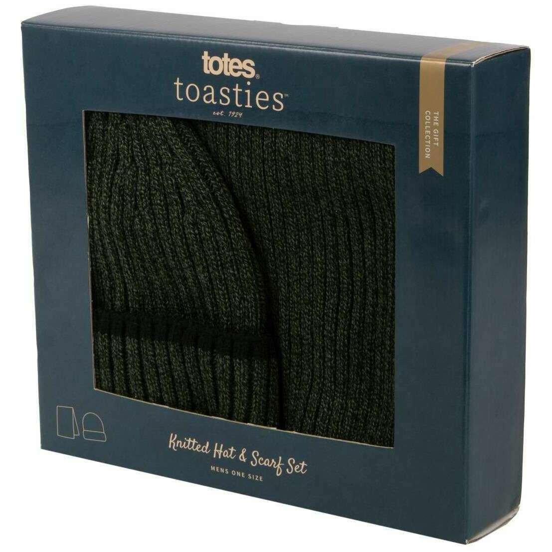 Totes Toasties Hat and Scarf Gift Set - Khaki Green - Image 4