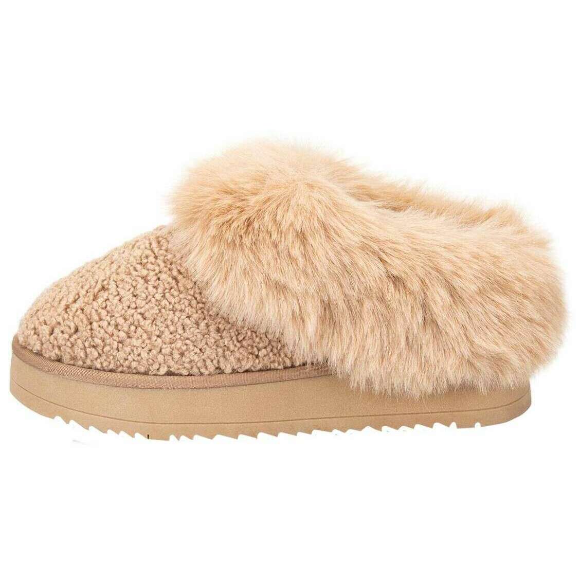 Totes Toasties Icons Borg Platform Mule Slippers - Camel Beige - Image 3