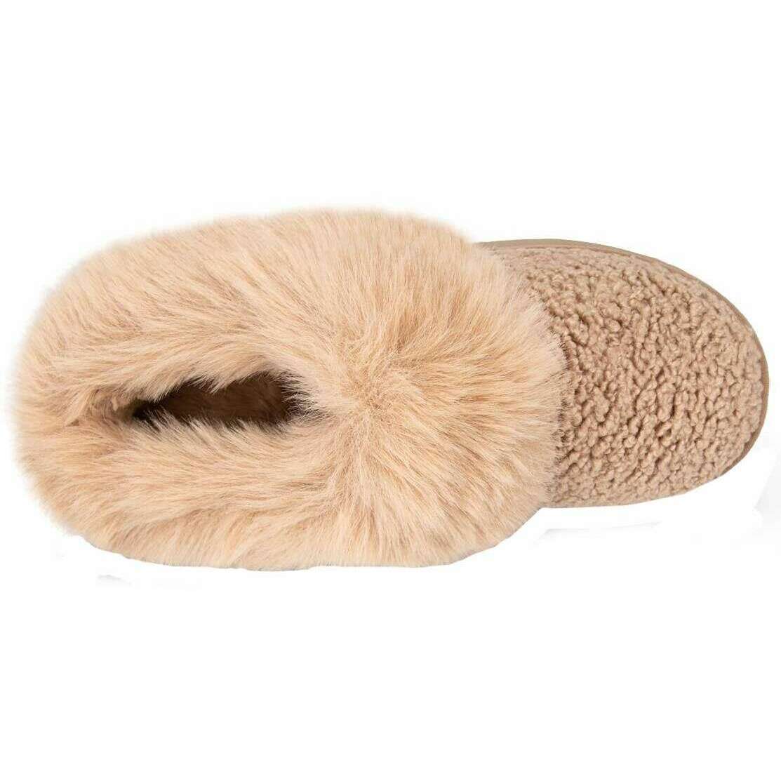 Totes Toasties Icons Borg Platform Mule Slippers - Camel Beige - Image 4
