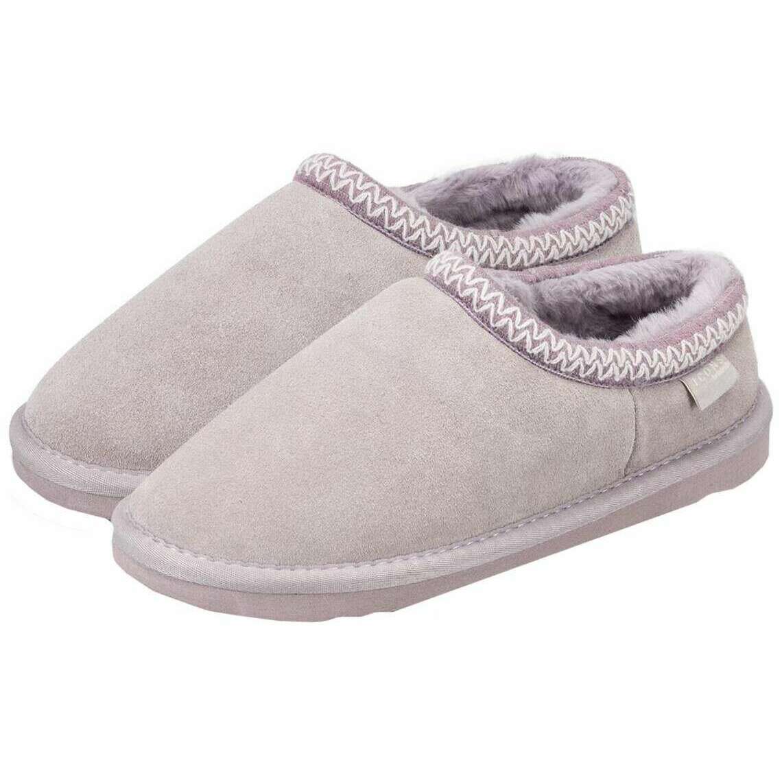 Totes Toasties Icons Shoot Style Suede Slippers - Lilac