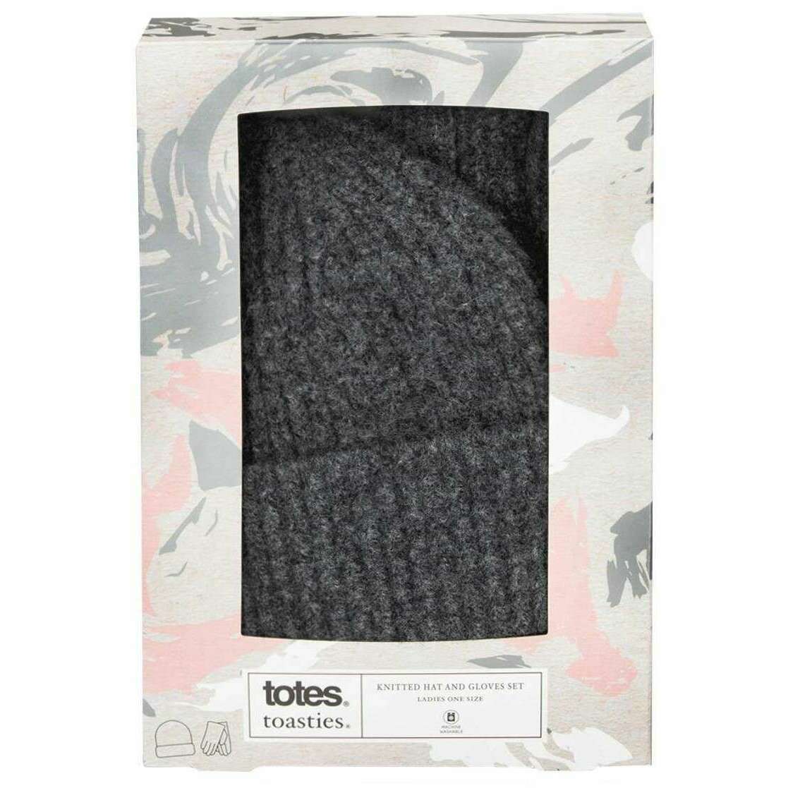 Totes Toasties Knitted Hat and Glove Gift Set - Charcoal Grey - Image 3