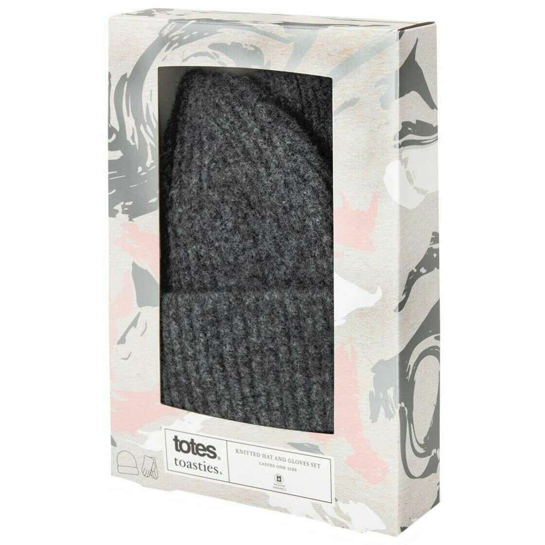 Totes Toasties Knitted Hat and Glove Gift Set - Charcoal Grey - Image 4